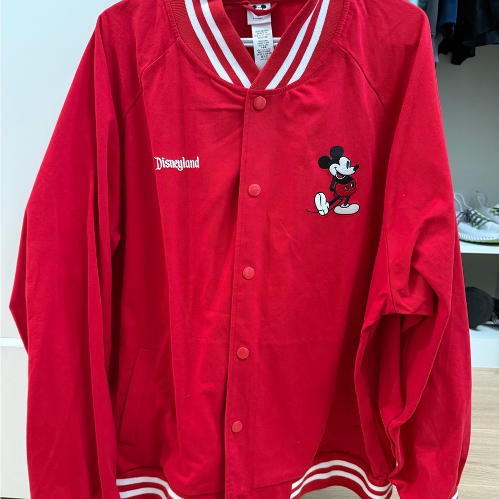 Disney Red Varsity Jacket with Classic Collegiate Style